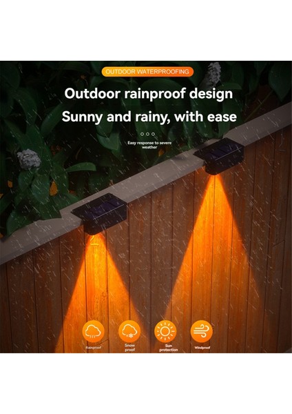 4 Adet LED Güneş Enerjili Duvar Lambası Merdiven Işığı Dış Aydınlatma Çit Veranda Dekoratif Lamba Basamak Çit Bahçe Sıcak Işık (Yurt Dışından) indirimleri