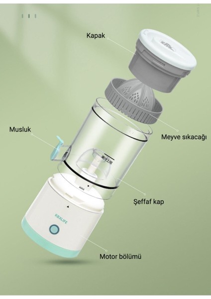 Kablosuz Taşınabilir Narenciye Sıkacağı, Şarjlı Portakal Meyve Sıkacağı Beyaz fiyatları