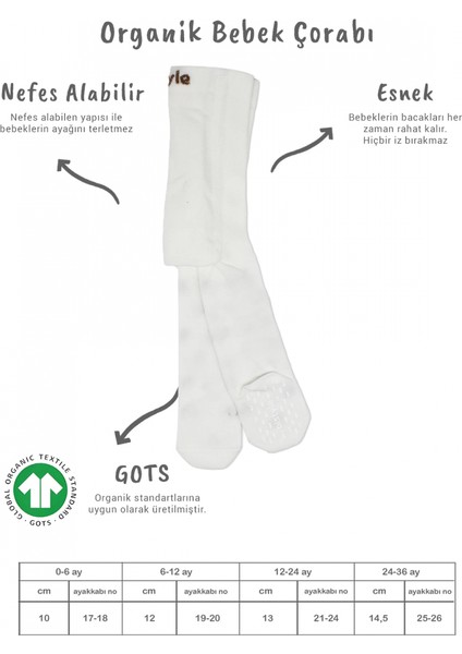 Bistyle Penye Kaymaz Külotlu Çorap 50109 Ekru fiyatları