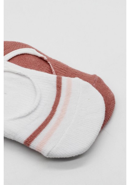 Bistyle 2'li Penye Babet Silikon Çemberli Çorap 30102 Pudra Beyaz