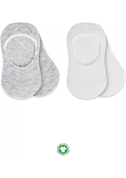 Bistyle 2'li Penye Babet Silikonlu Basic Çorap 30104 Gri Beyaz