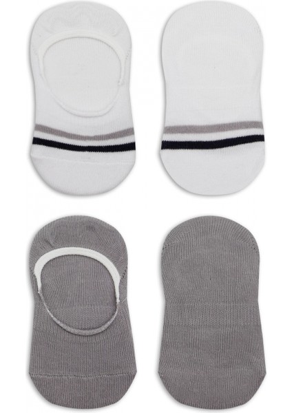 Bistyle 2'li Penye Babet Silikon Çemberli Çorap 30102 Gri Beyaz fırsatları