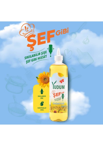 2'li Şef Gibi Ayçiçek ve Sızma Zeytinyağı 750 ml ve 500 ml Sıkılabilir Pet Şişe fiyatları