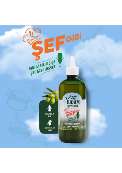 2'li Şef Gibi Ayçiçek ve Sızma Zeytinyağı 750 ml ve 500 ml Sıkılabilir Pet Şişe modelleri