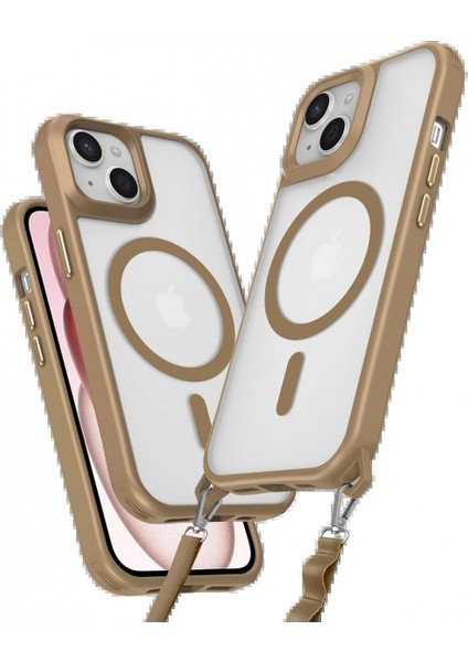 iPhone 15 Kılıf Enka Magsafe Silikon Kılıf - Desert