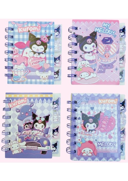 Kuromi My Melody Sanrio Baskılı Spiralli Ayraçlı 120 Sayfa Çizgili Not Defteri 1 Adet (T-103)