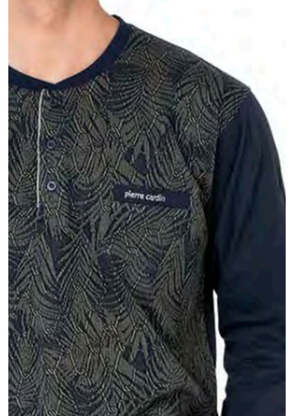 6111 Erkek Haki Uzun Kollu Yakası Düğmeli Pijama Takım fiyatları