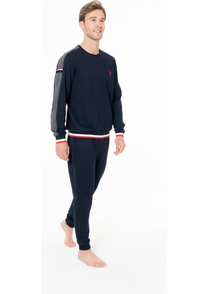 18931 Erkek Lacıvert Yuvarlak Yaka Uzun Kollu Pijama Takımı fiyatları