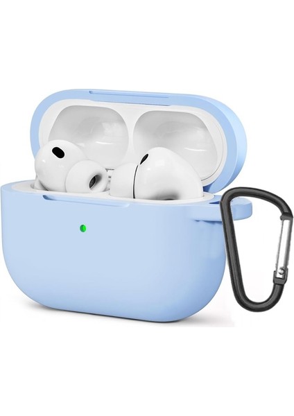 Apple Airpods Pro 3 Kılıf Silikon Mavi Açık