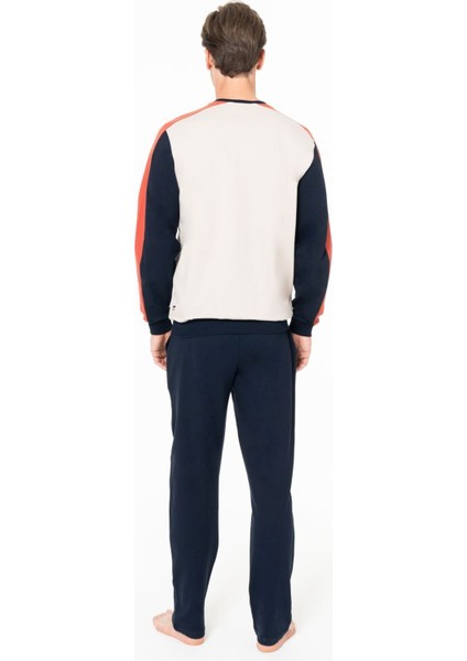 18939 Erkek Bej Yuvarlak Yaka Uzun Kollu Pijama Takımı fırsatları