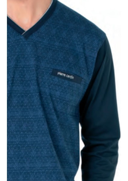 6110 Erkek Saks Kuzun Kollu V Yaka Pijama Takımı fiyatları