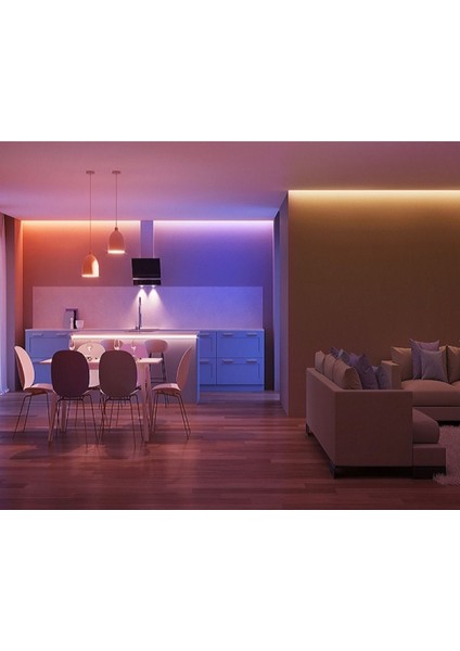 5 Metre Akıllı LED Şerit, Wi-Fi ve Bluetooth ile Kontrol, Ampul Hediyeli modelleri