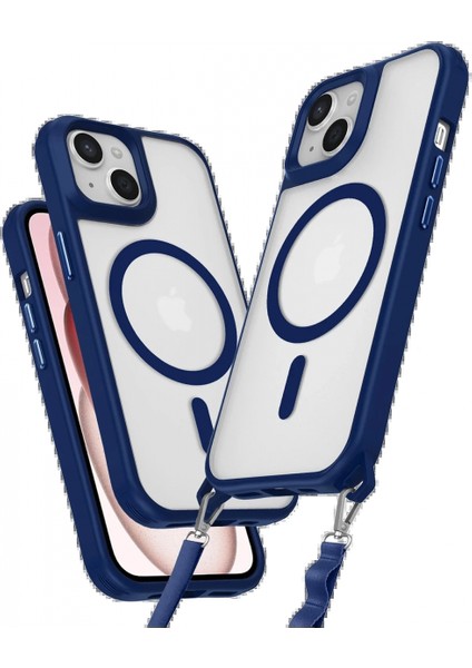 iPhone 15 Plus Kılıf Enka Magsafe Silikon Kılıf - Lacivert