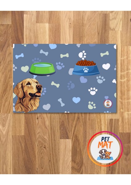 Petmat Kedi Mama Paspası , Kaymaz Taban , Yıkanabilir , Evcil Hayvan Paspası 1003-M