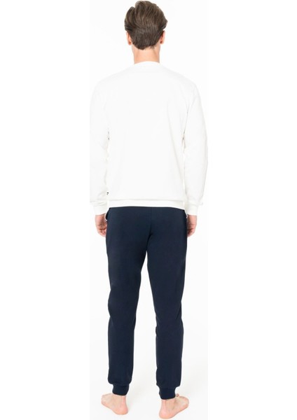18942 Erkek Ekru Yuvarlak Yaka Uzun Kollu Pijama Takımı fırsatları