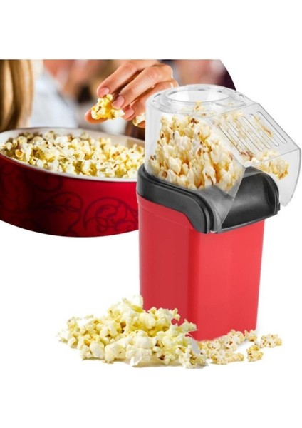 Kırmızı Renkli Yağsız Mısır Patlatma Makinesi, Pratik ve Sağlıklı Atıştırmalık Keyfi