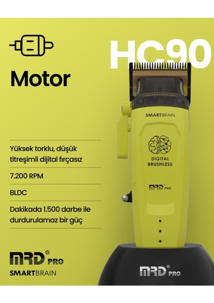 Titanyum Bıçaklı Profesyonel Tıraş Makinesi Hc-90, Yeşil
