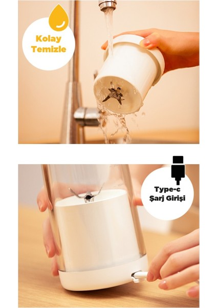 Taşınabilir Mini Meyve Karıştırıcı, Şarjlı, 500 Ml, Pembe fırsatları