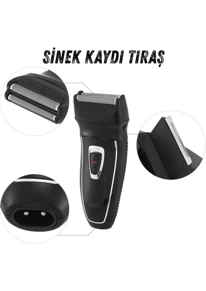 Çift Başlıklı Şarjlı Tıraş Makinesi, Günlük Kullanım, Siyah Renk modelleri