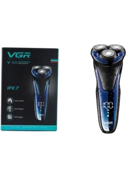 Şık ve Kullanışlı Sakal Tıraş Makinesi, Gümüş Renk, V-306 Modeli, 3 Başlıkli