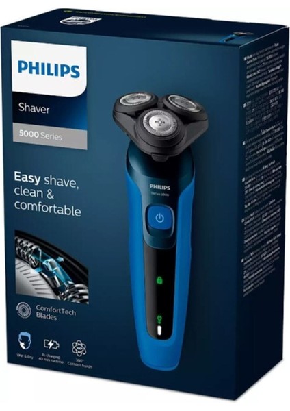 Mavi Üç Başlı Islak ve Kuru Tıraş Makinesi, Pratik ve Kullanışlı Tasarım