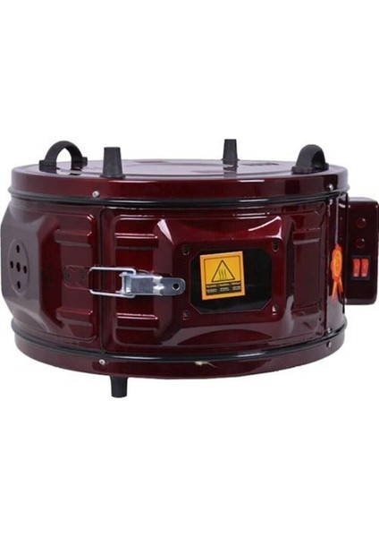 Küçük Boy Elektrikli Davul Fırın, Tersiyesiz, Kırmızı Renkli, Tepsi Dahil