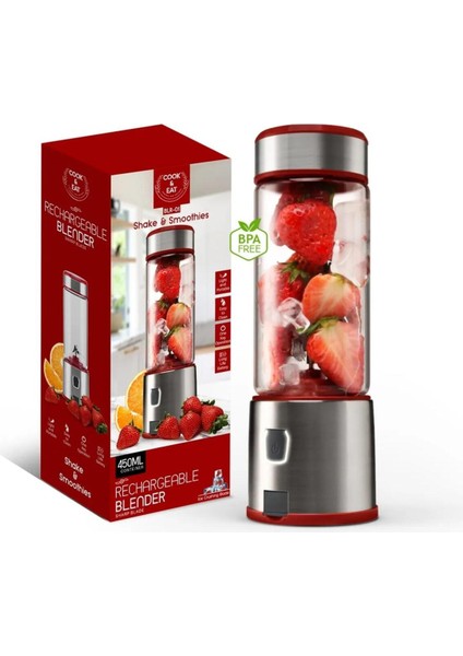 Şarjlı Taşınabilir El Blenderi, Buz Kırıcı, Mama Karıştırıcı, Smoothie Hazırlayıcı
