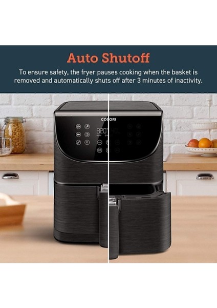 Yağsız Sıcak Hava Fritözü 5,5l Xxl 1700W Dijital LED Dokunmatik Ekran, 11 Program fiyatları