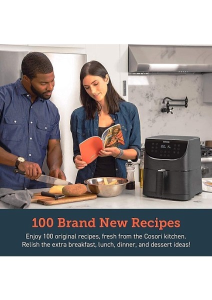 Yağsız Sıcak Hava Fritözü 5,5l Xxl 1700W Dijital LED Dokunmatik Ekran, 11 Program