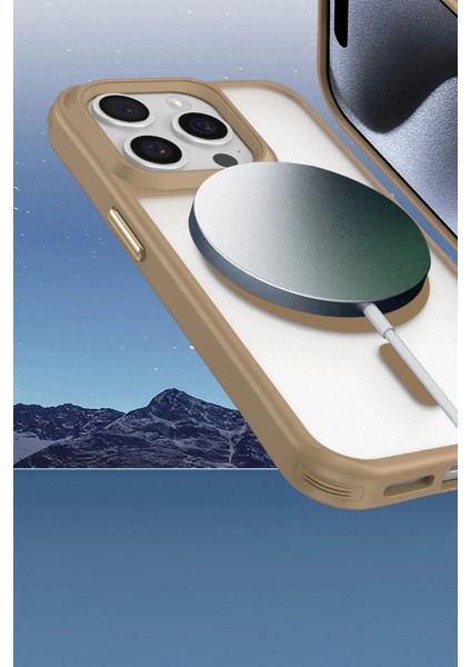 iPhone 15 Pro Max Kılıf Enka Magsafe Silikon Kılıf - Titan Gri modelleri