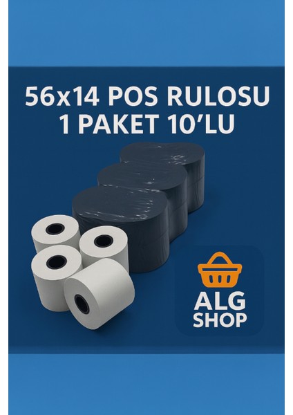 56X14 Pos Rulo Kağıdı 5 Adet 10’lu Paket Termal Yazıcı Fiş Kağıdı fiyatları