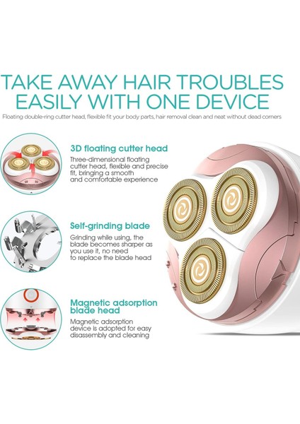 Su Geçirmez Kadın Tıraş Makinesi, Islak-Kuru, Yüz-Bikini-Bacak, Hızlı Şarjli fırsatları