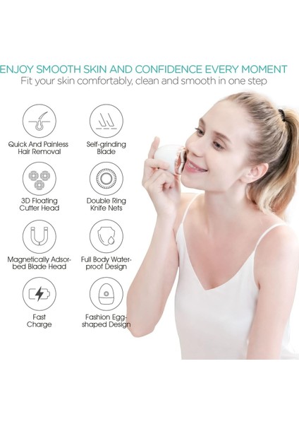 Su Geçirmez Kadın Tıraş Makinesi, Islak-Kuru, Yüz-Bikini-Bacak, Hızlı Şarjli indirimleri