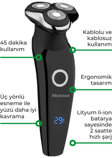 Esnek Başlıklı LED Ekranlı, Ipx5 Su Geçirmez, Kuru ve Islak Kullanım, Şarjlı Tıraş Makinesi modelleri