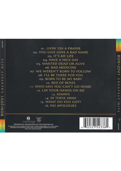 Dikkat CD Bon Jovi – Greatest Hits fiyatları