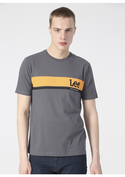 Logo Erkek Gri Bisiklet Yaka Tişört fırsatları