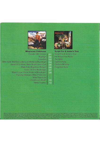 Dikkat CD Marillion – Misplaced Childhood / Script For A Jester's Tear fiyatları