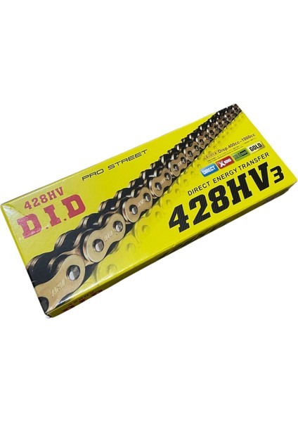 Motosiklet Zincir 428 x 128 Bakla Oringli Gold Did fiyatları