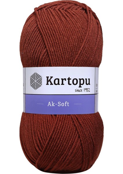 5 Adet Kartopu Aksoft Örgü İpi K832 Taba