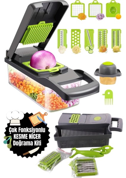 16 Fonksiyonlu Sebze ve Meyve Doğrayıcı, Dilimleyici, Rende, Çok Amaçlı Mutfak Aleti modelleri