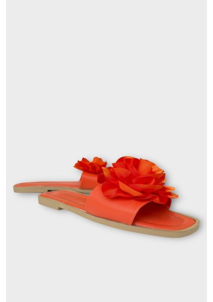 Kadın Gül Çicekli Hediyelik Bohçalık Çeyizlik Terlik TURUNCU fiyatları