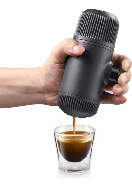 Portatif Manuel Espresso Makinesi, Şık Gri Tasarım, Hızlı ve Kolay Kahve Keyfi fırsatları