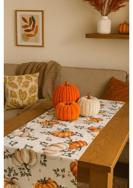 Balkabaklı Runner Masa Örtüsü – Sonbahar Konseptli fırsatları
