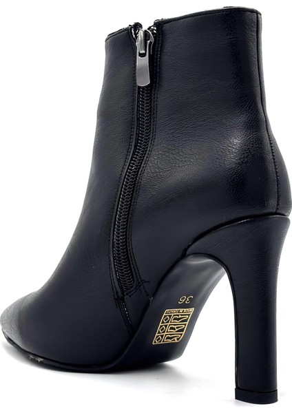 Topuklu Fermuarlı Kadın Kısa Bot Siyah modelleri