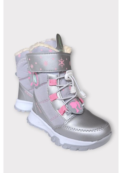 Kız Çocuk Su Itici Cırtlı Akıllıı Bağcıklı Kürklü Kar Botu Gri fiyatları