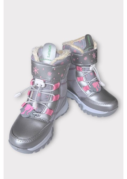 Kız Çocuk Su Itici Cırtlı Akıllıı Bağcıklı Kürklü Kar Botu Gri fırsatları