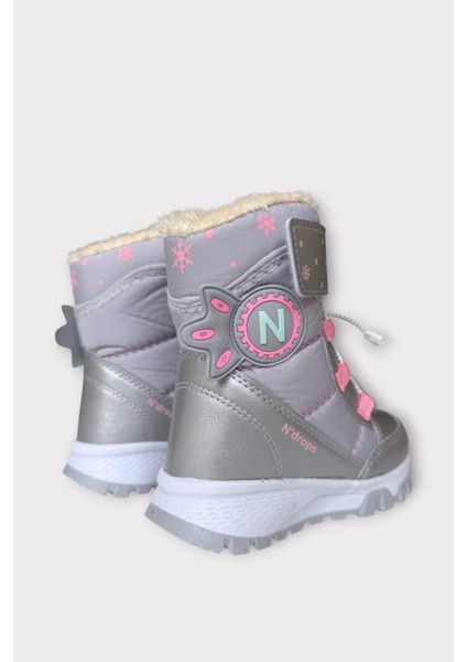 Kız Çocuk Su Itici Cırtlı Akıllıı Bağcıklı Kürklü Kar Botu Gri indirimleri