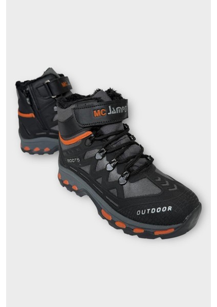 Çocuk Içi Kürklü Fermuarlı Outdoor Bot Siyah - Turuncu fiyatları
