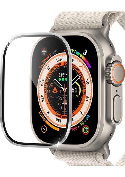 Apple Watch Ultra 3 Tam Kaplayan Cam Ekran Koruyucu V2 Gümüş