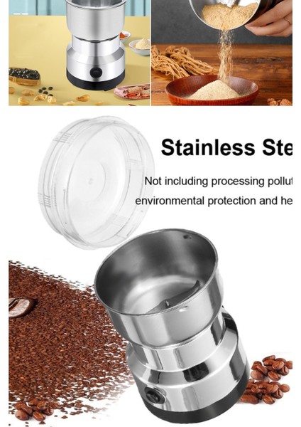 Sessiz 50G Mini Elektrikli Öğütücü, Çok Amaçlı ve Paslanmaz Çelik Siyah